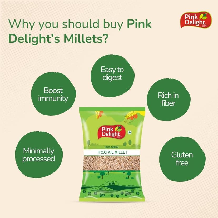 Pink Delight | Millets | Foxtail Millet | Natural & Organic | 500 Gm Pack view 2