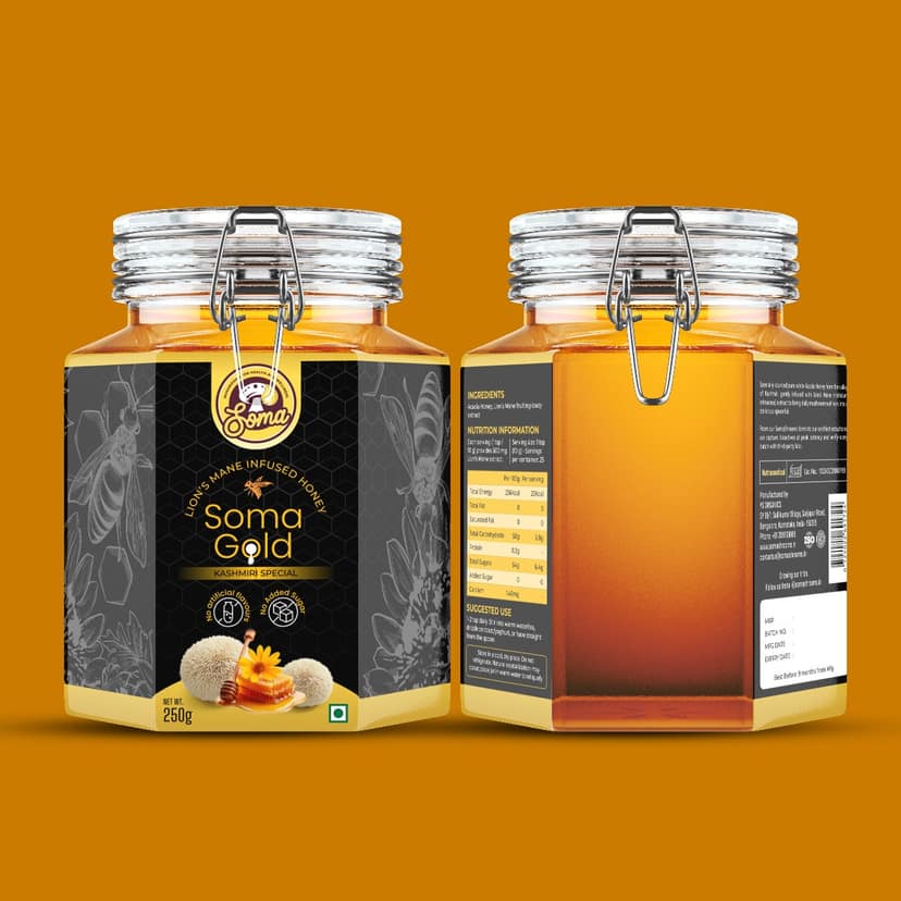 SomaShrooms SomaGold Kashmiri Honey with Lion’s Mane Extract view 2