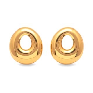 KAYYA21 Gold Hollow Donut Stud Earrings – Glossy Finish | Lightweight | Pack of 1