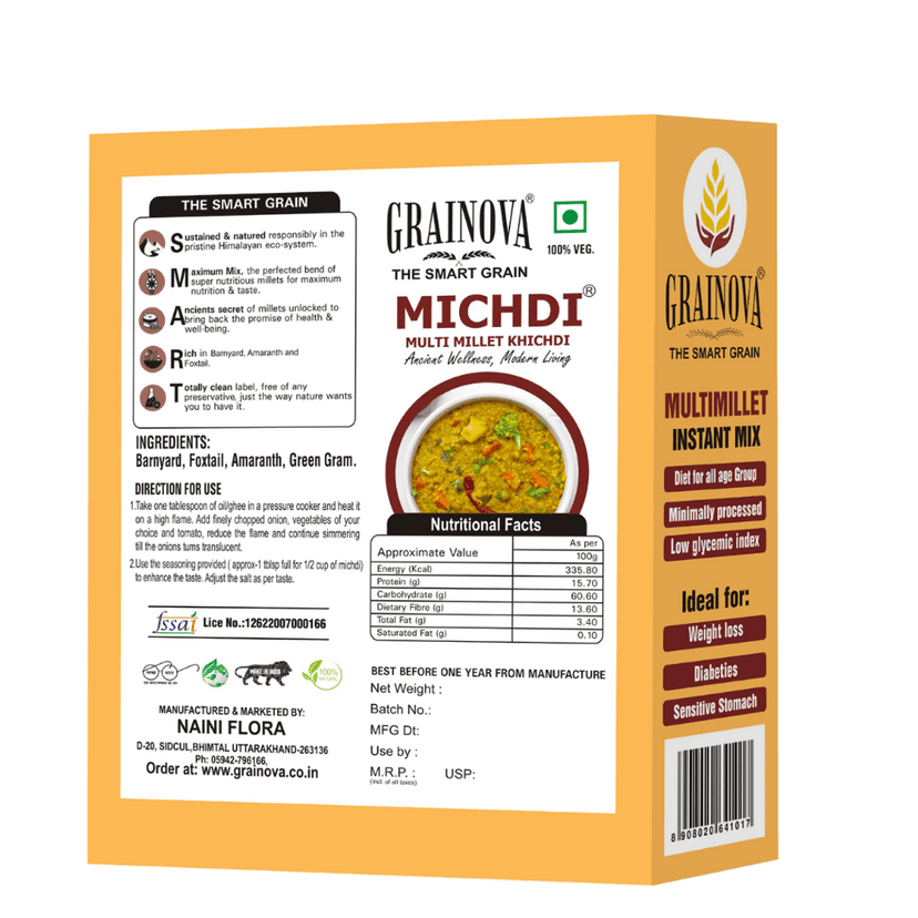 GRAINOVA Michdi | Millet Khichdi | Barnyard , Foxtail Millet Khichdi | Multi Millet Khichdi | Breakfast Meal view 2