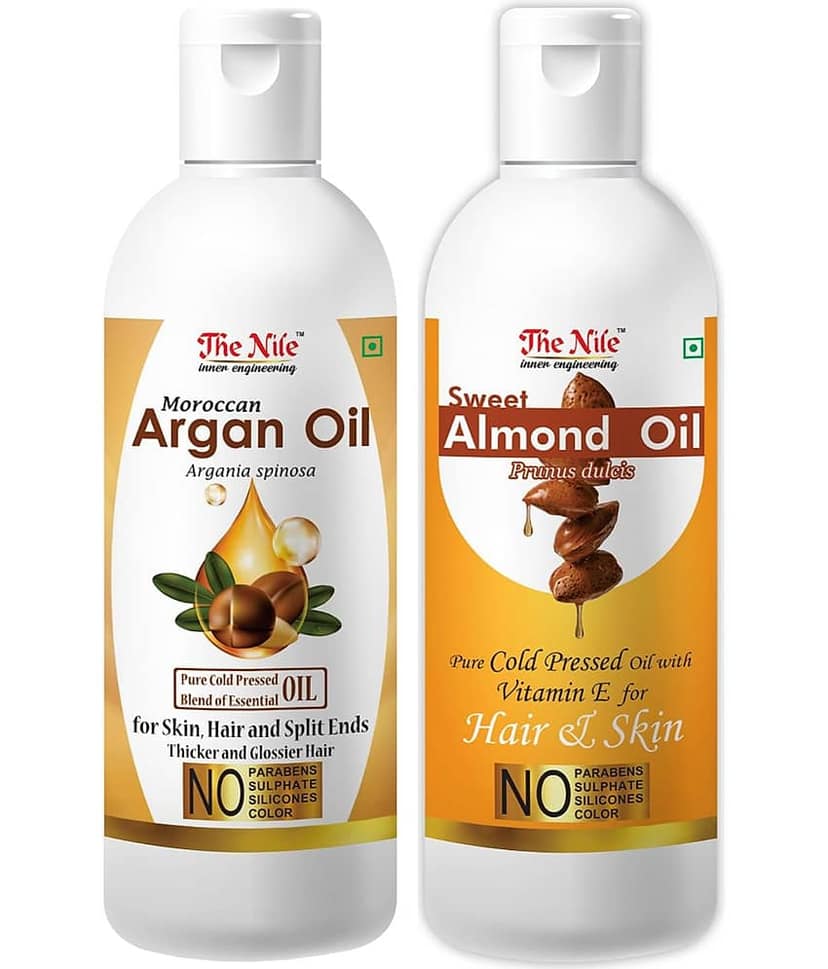 The Nile Argan Oil 150 ML + Almond Oil 200 ML Hair Oil 350 mL Pack of 2