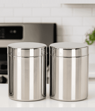 Visaxmi Stainless Steel Silver Multi-Purpose Container ( Set of 2 )