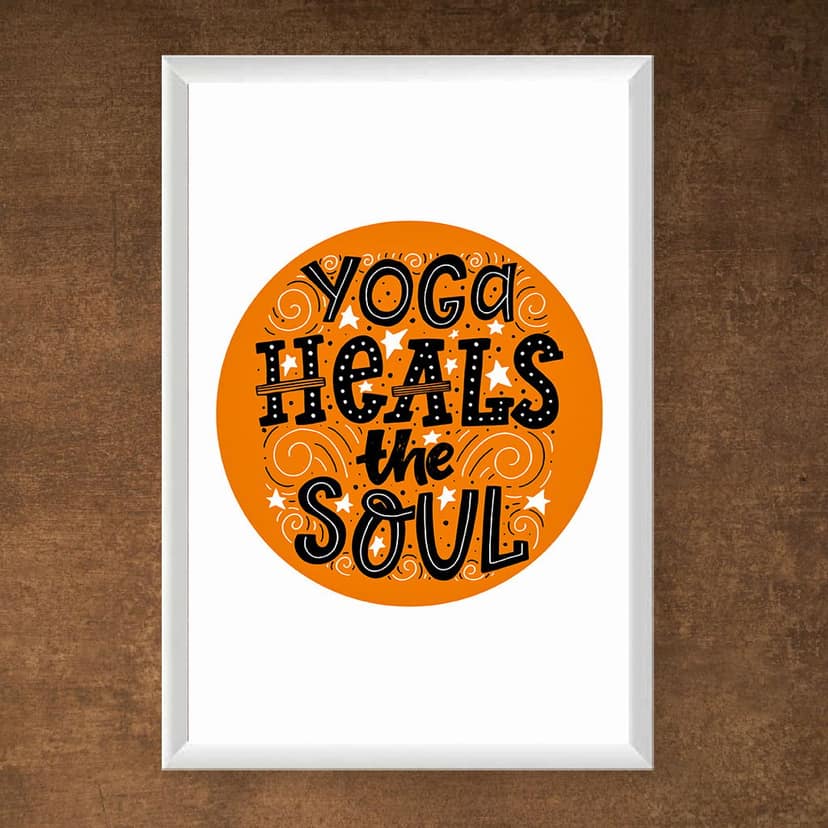 Yoga Heals the Soul Framed Wall Art Print - Inspirational Yoga Decor view 2