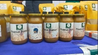 Natural Homemade Peanut Butter by Pahad Organics 400 Gram Unsweetened and Preservative Free
