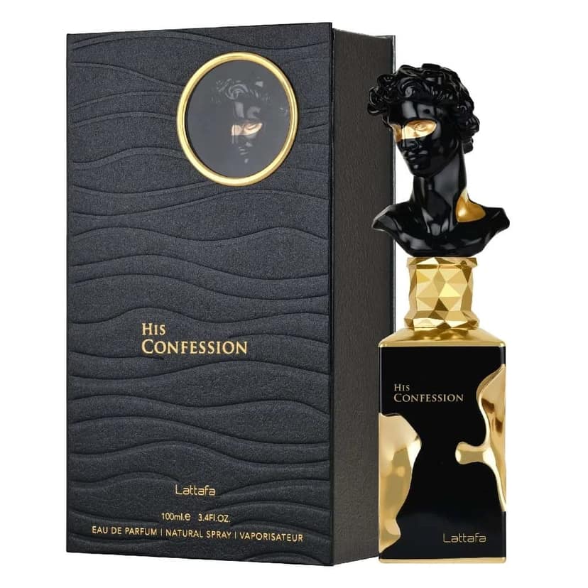 Lattafa His Confession 100ml EDP for Men Luxury Long Lasting Warm Spicy Amber Woody Aromatic Fragrance