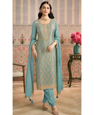 Pink Banarasi Silk Straight Suit for Women (Ethnic Wear)