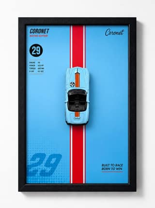 Coronet Racing Edition, light blue die-cast Model