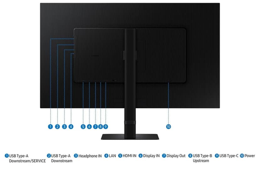 Samsung 32" (80cm) 2K ViewFinity S6 Monitor|QHD 2560 X 1440|IPS|Type-C 90W|SRGB 99%|LAN Port|KVM Switch|350nits|Daisy Chain|PIP|PBP|HDR10|Easy Setup Stand|HAS Pivot Adjustable|LS32D604UAWXXL|Black view 2