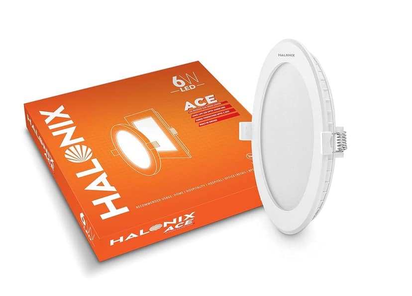 Halonix Ace 6W 6500K Cool white Recess Round led downlighter | Pack of 2 | Cut Out: 4 inch | LED Ceiling Light for Home and Hall view 2