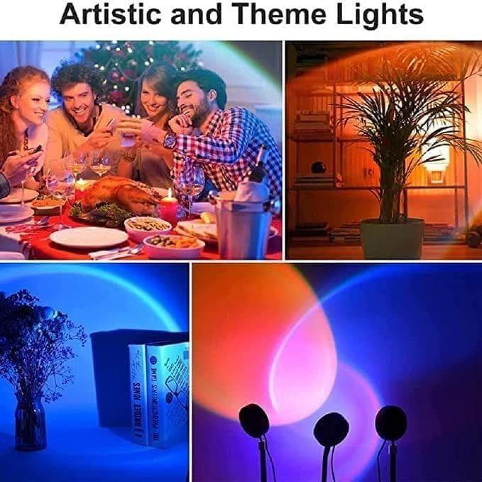 Store 4 Hope Sunset Projector Lamp Rainbow Atmosphere Night Light Sunset Light for Bedroom Room Decoration Background Wall Tiktok Table Lamp, Modes Setting for Photography Pack of 1 view 2