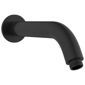 SHA-MB-37 Round Shape 12" Inch Long With 45° Bend Wall Mounted Shower Arm With Wall Flange (Matt Black) view 2