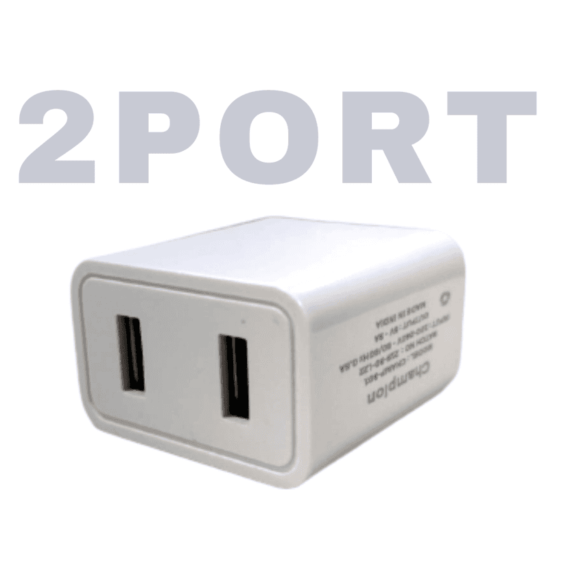 Champion 3A Quick Charging 2 USB Port 15W Fast Charger Adapter (White) view 2