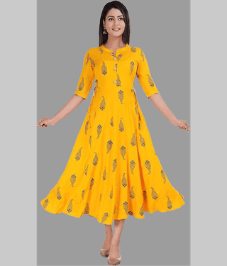 Smien - Grey Rayon Women's Anarkali Kurti ( Pack of 1 )