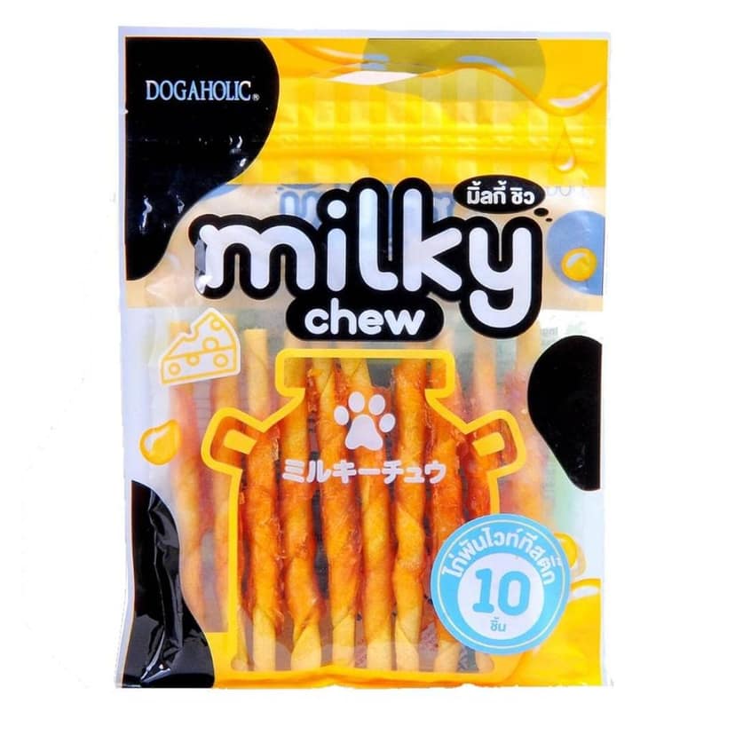 Milky Chew Stick Style Treats for Dogs | Premium Cheese & Chicken Flavored Dog Snacks | Rawhide-Free, Highly Digestible Treats for All Ages & Breeds | Strengthens Bones & Teeth | Pack of 4 view 2