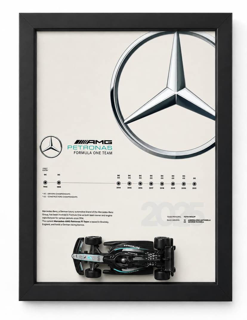 Mercedes AMG Petronas Formula One Die cast Car Frame