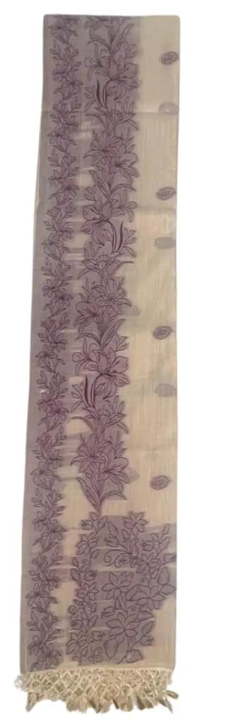 Odisha Handloom Cotton Saree Mauve Lily Paisley Buti