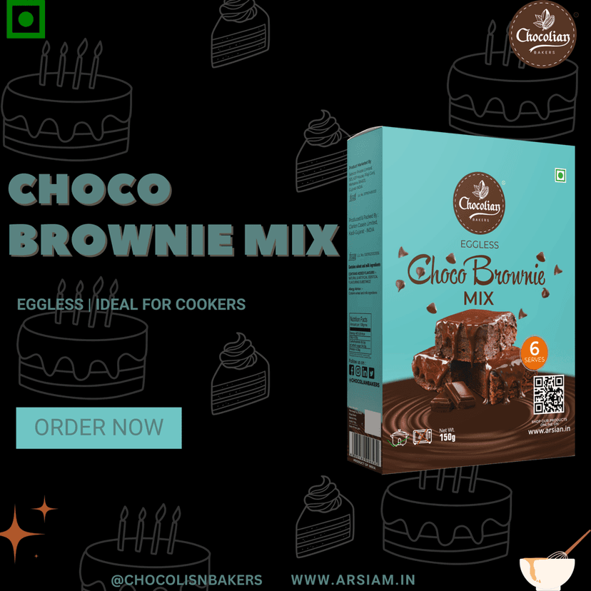 Chocolian Bakers Eggless Choco Brownie cooker Cake Mix Powder | Instant Cake Mix Powder | 4 Step Cake Mix | Mix, Pour, Bake & Serve | Moist Chocolate Cake | view 2