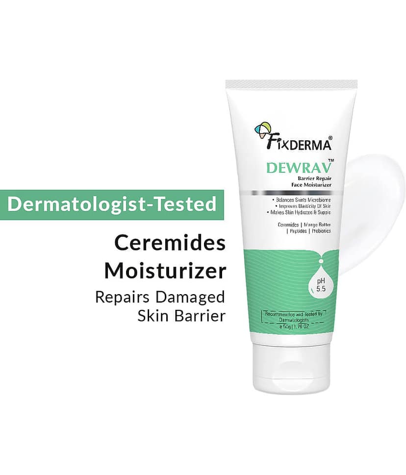 Fixderma Dewrav Ceramide Moisturizer with Peptide & Mango Butter for All Skin Types Face Wash (50 g)
