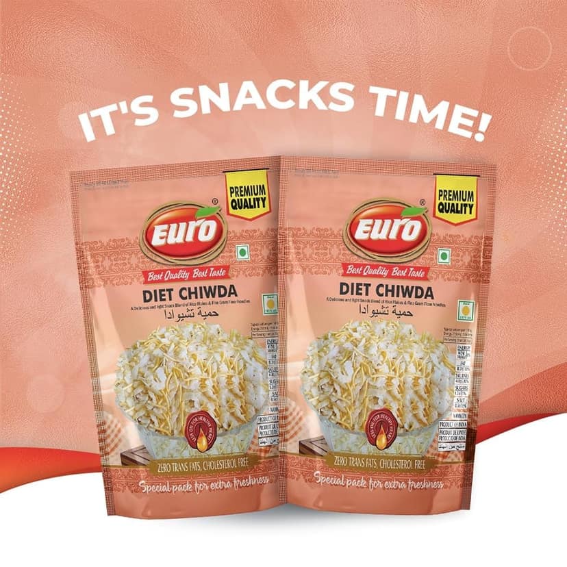 EURO Diet Chiwda Namkeen 350GM | Authentic Taste, Traditional Recipe | Indian Snacks view 2