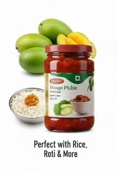 Mango Pickle (Aam Achar) � Tangy & Spicy Indian Pickle with Real Mango Pieces | Authentic Homemade Style | Natural Ingredients | Airtight Seal Jar view 2