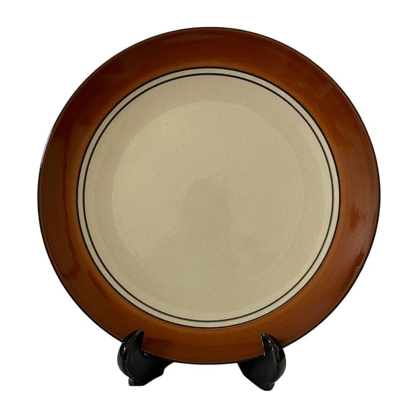 Ceramic Dining Royal Brown & White Handcrafted Ceramic 10.2Inchs Dinner Plates Set of 2 view 2