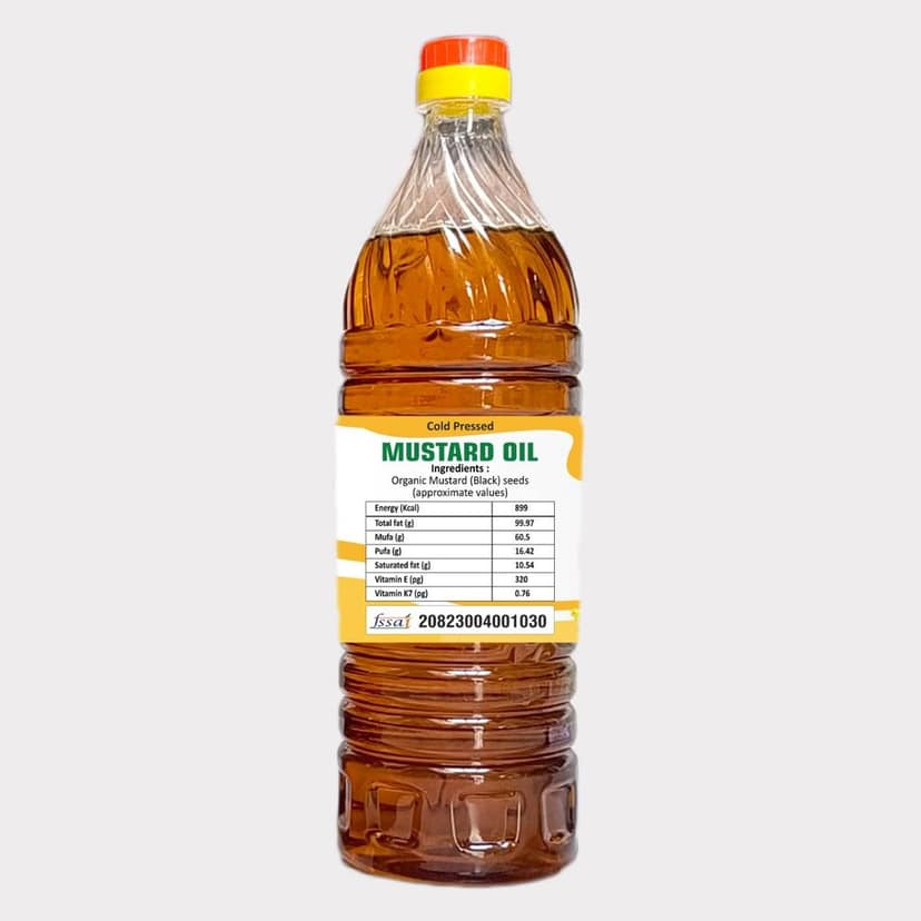 Pure Mustard Oil – Pack of 3 (1 Ltr × 3) by Agrobusiness Krishi Producer – Cold-Pressed, Natural & Farm-Fresh Kachhi Ghani Sarso Oil. (pack of 3) (pack of 2) view 2