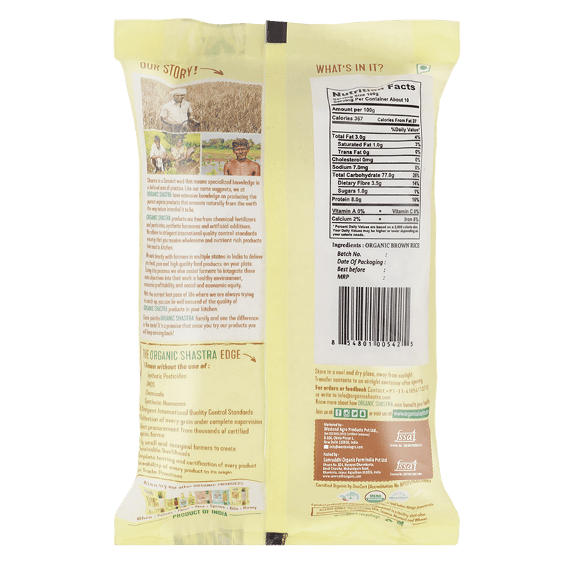 Organic Shastra Brown Basmati Rice, Pulao, Healthy and Tasty, Long Grain for Daily Cooking, Pleasant Aroma, Instant Boost Your Energy, Perfect for Everyday Use- 1 KG view 2