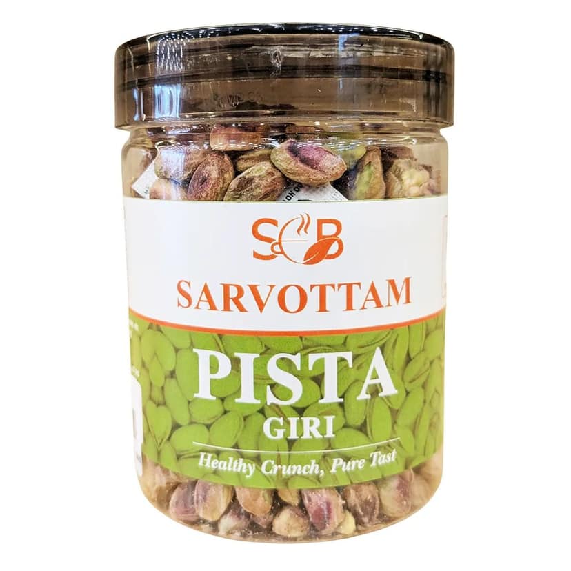 Sarvottam Premium Pista Giri 250g Box | Natural Shelled Pistachios | Rich in Protein & Fiber | Healthy Crunchy Snack | Perfect for Gifting & Daily Nutrition
