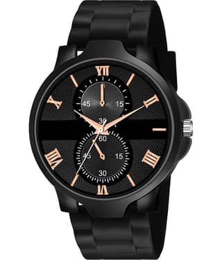 NiyatiNx Black Silicon Analog Men's Watch