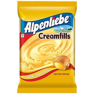 Alpenliebe Creamfills Butter Toffee Centre Filled Candy, 315 g (90 x 3.5 g) - 90 gm - One Unit