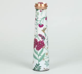 India Circus Grey Floral Galore Tapered Copper Bottle
