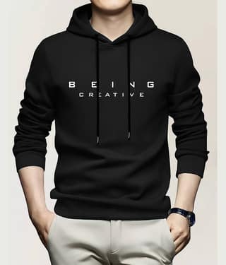 ENITOR Cotton Blend Hooded Men's Sweatshirt - Black ( Pack of 1 )