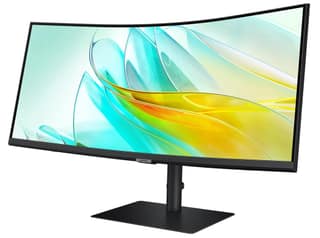 Samsung 34" (86.4cm) ViewFinity S6 Curved Monitor|Ultrawide WQHD 3440 X 1440|100hz|Type-C 90W|SRGB 115%|LAN Port|KVM Switch|350nits|Speakers|PIP|PBP|HDR10|HAS Swivel|LS34C650UAWXXL|Black