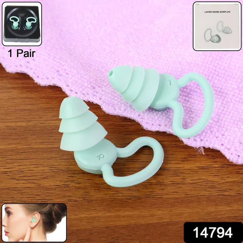 Premium Layered Silicone Noise Reduction Earplugs (1 Pair) view 2