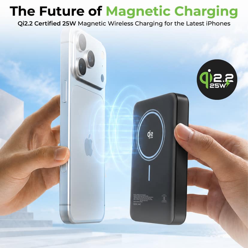 UltraProlink Juice-Up Prime | QI2.2 Certified 25W Magnetic Wireless Power Bank | UM1337 UltraProlink Juice-Up Prime | QI2.2 Certified 25W Magnetic Wireless Power Bank | UM1337 - Black view 2