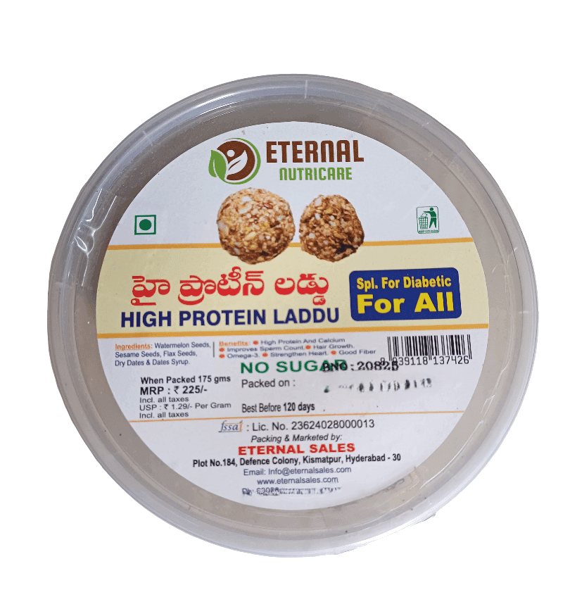 Eternal Nutricare High Protein Laddu - No Sugar, Diabetic Friendly, 175g view 2