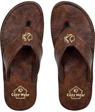 Cozy Wear Brown Men's Thong Flip Flop