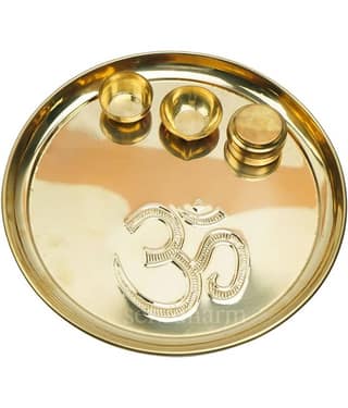 Om Brass Pooja Thali Set