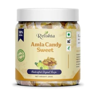 Relishta 100% Natural Premium Amla Sweet Candy - Handcrafted Original Recipe & Traditional Taste. 250gm
