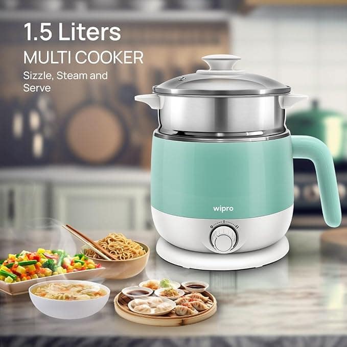 wipro Stainless Steel Elato Bk212 Multi Cooker Kettle 1.5 L view 2