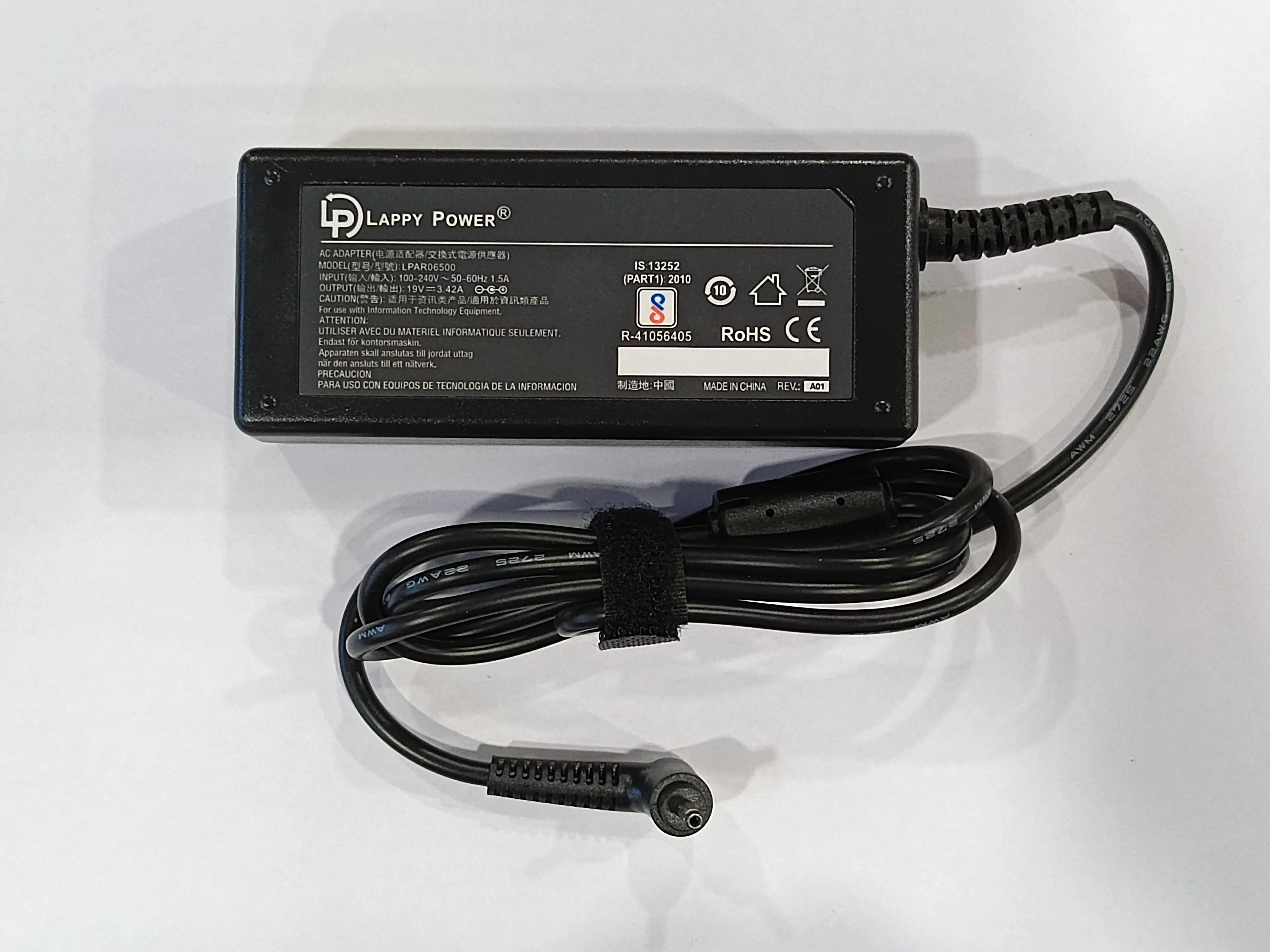 Laptop Adapter compatible for ACER (65W 3.42A 19V) - 3.0mm x 1.1mm Pin