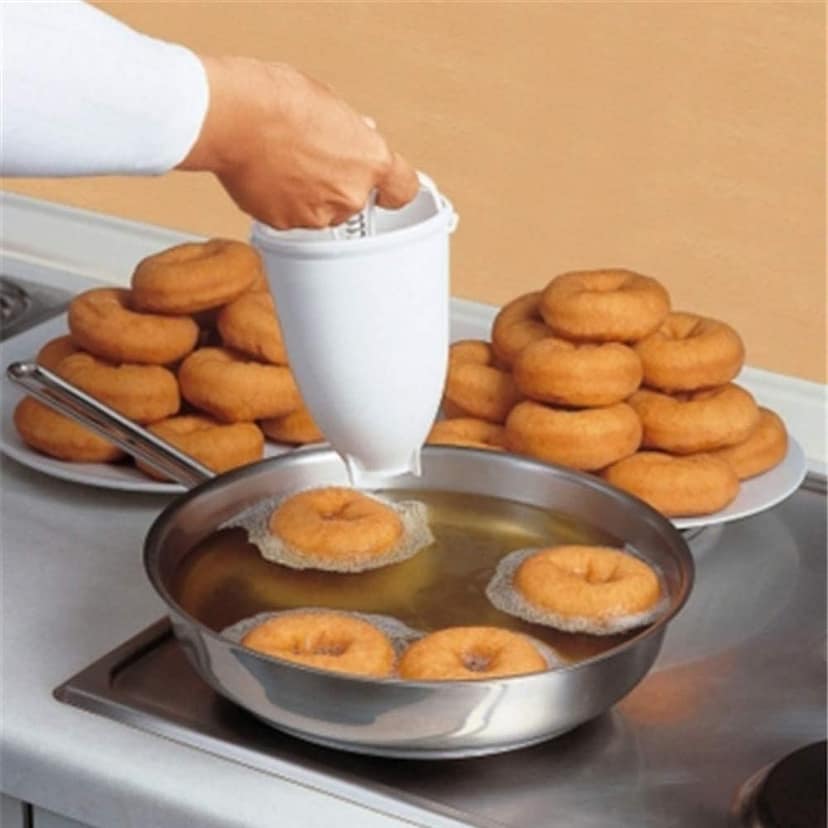 DHRUVINSRI Mini Donut Maker Dispenser – Convenient Plastic Vada/Meduwada Maker for Effortless, Shaped Homemade Donuts and Snacks, Ideal for Quick and Delicious Treats view 2