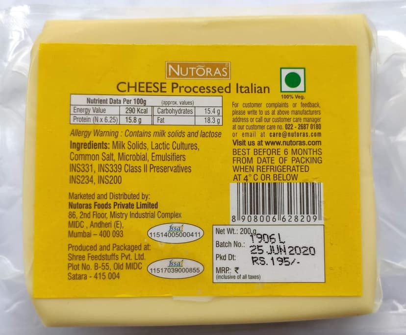 Nutoras Cheese Processed, 200 Gm view 2