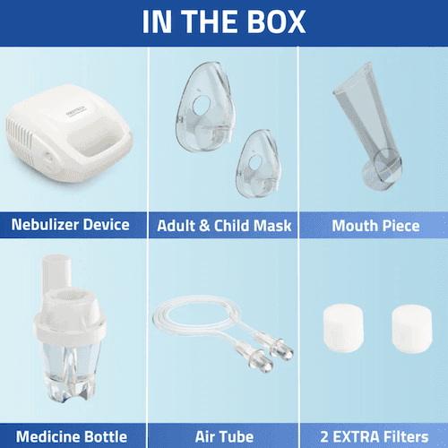Medtech Nebuliser Machine for Home Use - Compressor Nebulizer Kit with Masks for Adults and Kids - Ultrasonic Cool Mist Inhaler for Asthma, Allergies, and Cold view 2