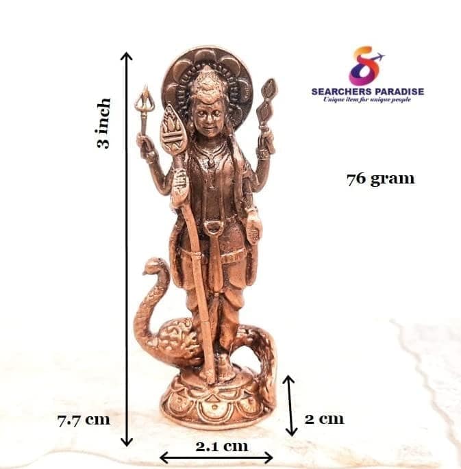 Searchers Paradise - Copper Idols Murugar,3 inches, Copper Handmade 76 Grams, Patina Antique Finish, Pack of 1 Piece view 2