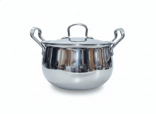 India Gold Triply Stainless Steel Casserole with Lid, Belly Shape Handi,