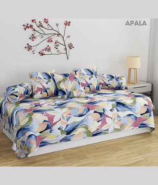 Apala Cotton Floral Diwan Set 6 Pcs - Multi