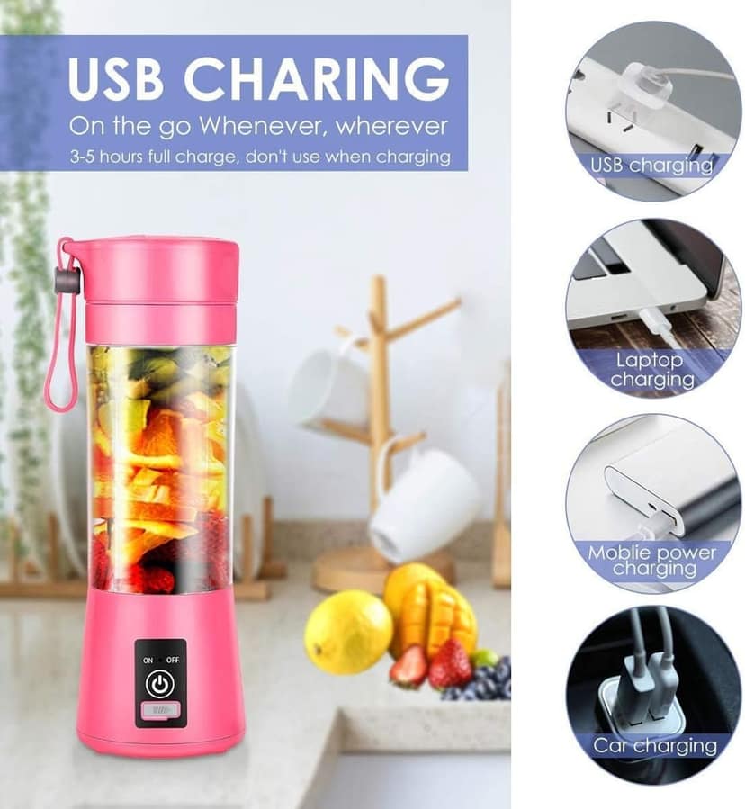 Juicer Rechargeable Portable Electric USB Juicer Bottle Blender for Making Juice,Travel Juicer for Fruits and Vegetables,Juice Maker Machine 240 Juicer Mixer Grinder (1 Jar, Multicolor) view 2