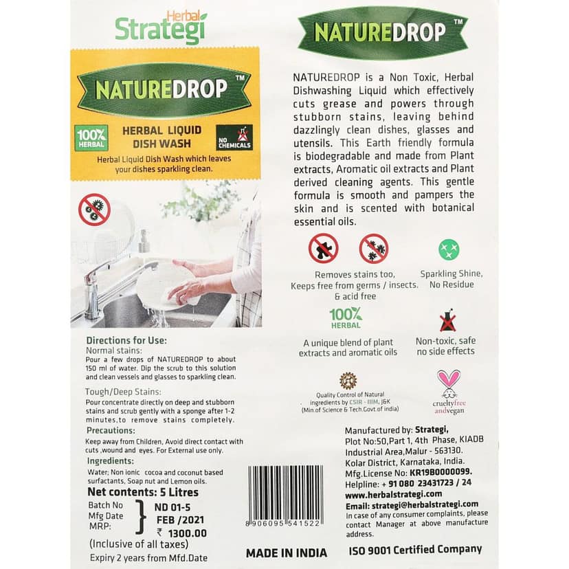 Herbal Strategi Dishwash Liquid 5L view 2