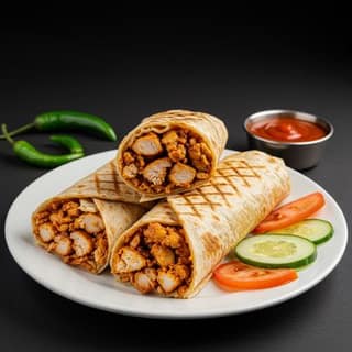Special Chicken Rumali Roti Shawarma without Salad